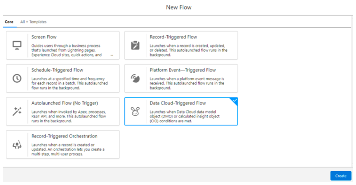 Data Cloud Triggered Flows para utilizar datos del CDP en Flow Builder 